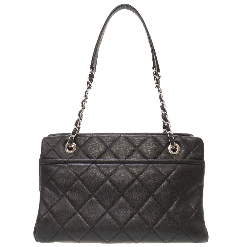 Chanel Caviar Skin Matrasse Cocomark Tote Bag Black Chain Shoulder Bag