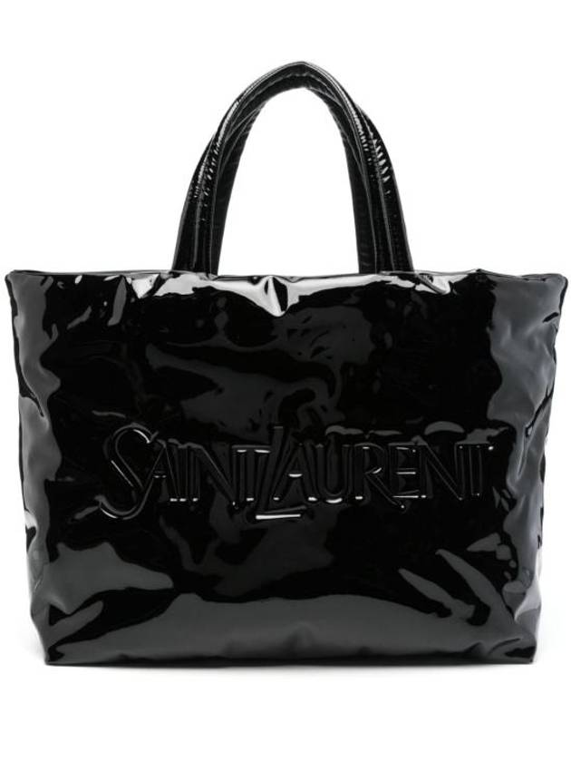 YSL Saint Laurent Saint Laurent Trending Maxi Patent Tote Bag Canvas Black
