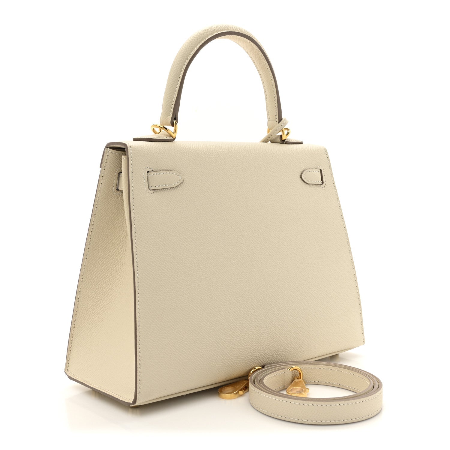 Hermes Epsom Kelly Sellier Craie Handbag Travel Bag 25 Craie 1765489