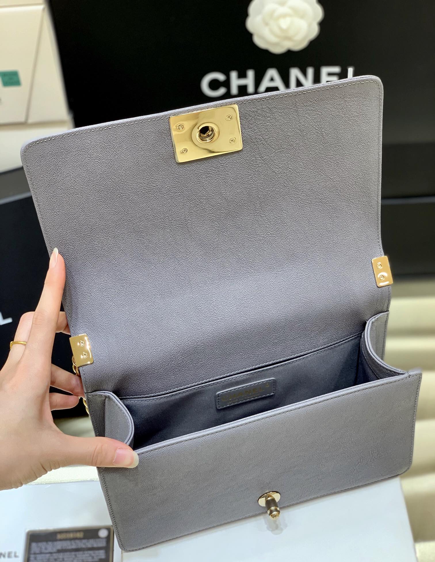 CHL Boy Toned Hardware 9.8in Gold Handbag