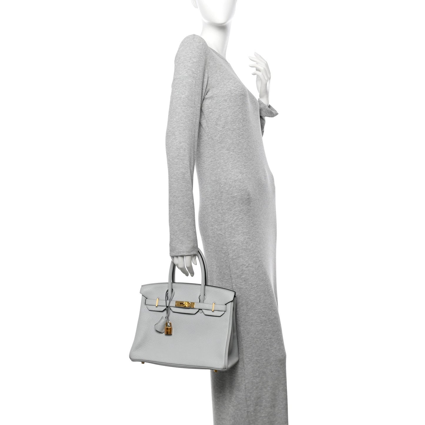 Hermes Togo Birkin Bleu Pale Handbag Travel Bag