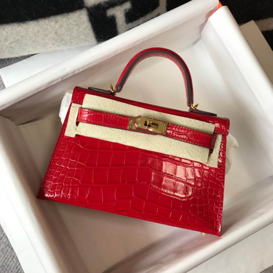 Top Quality Kelly For Women Toned Hardware Red Gold Travel Bag