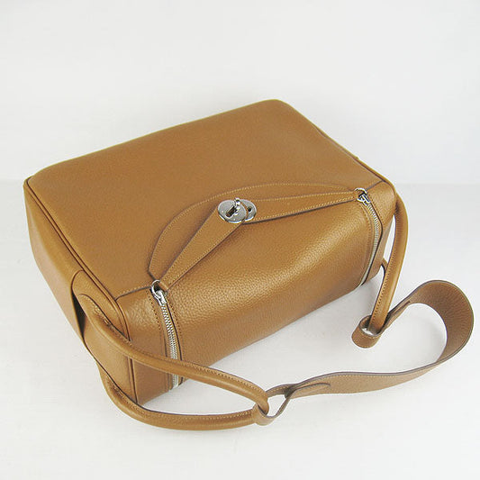 Hermes Luxury Lindy Cm Handbag Light Ocher Silver Travel Bag