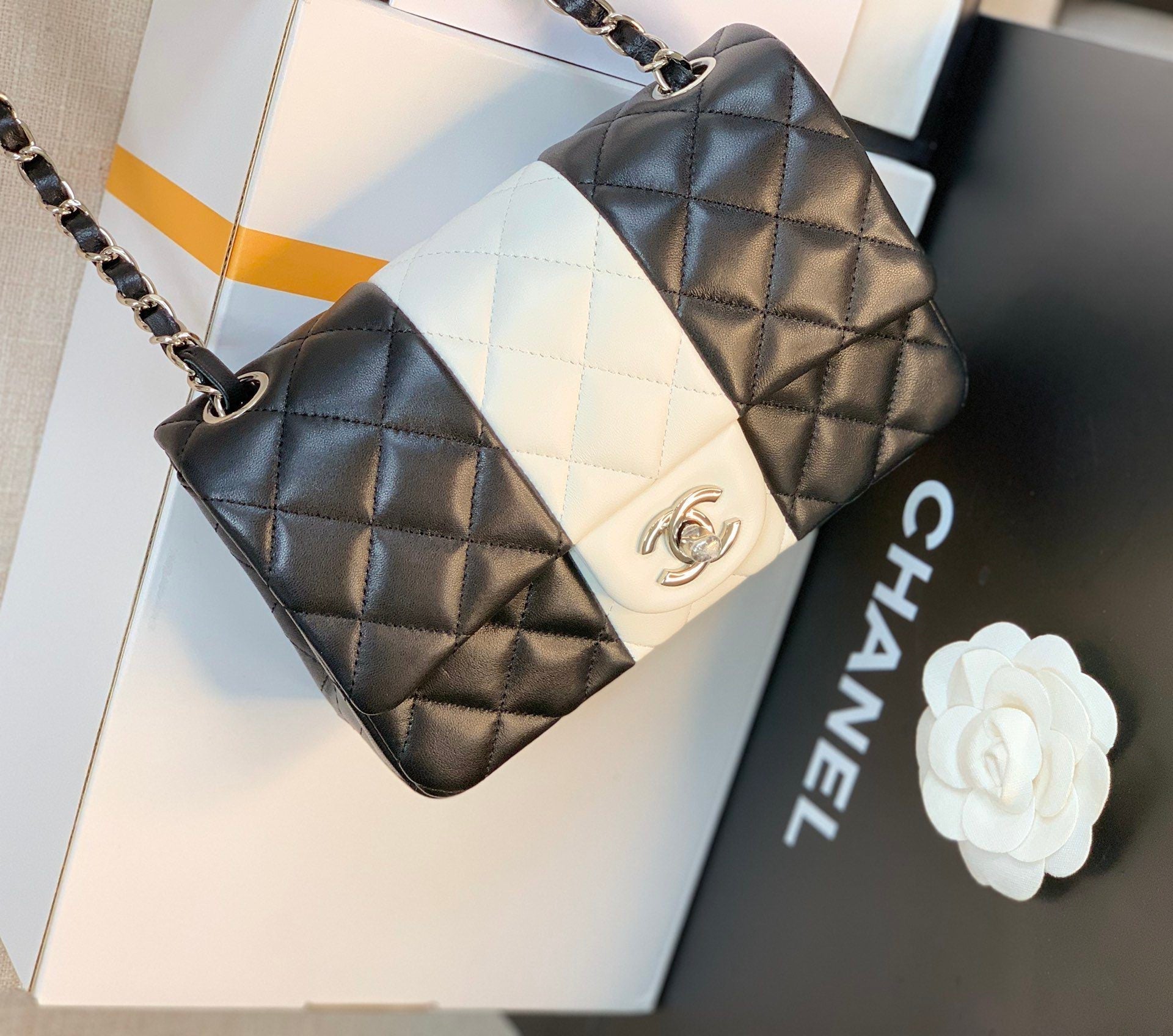 CHLMini 7.8in 20cm Black Flap Mini Bag