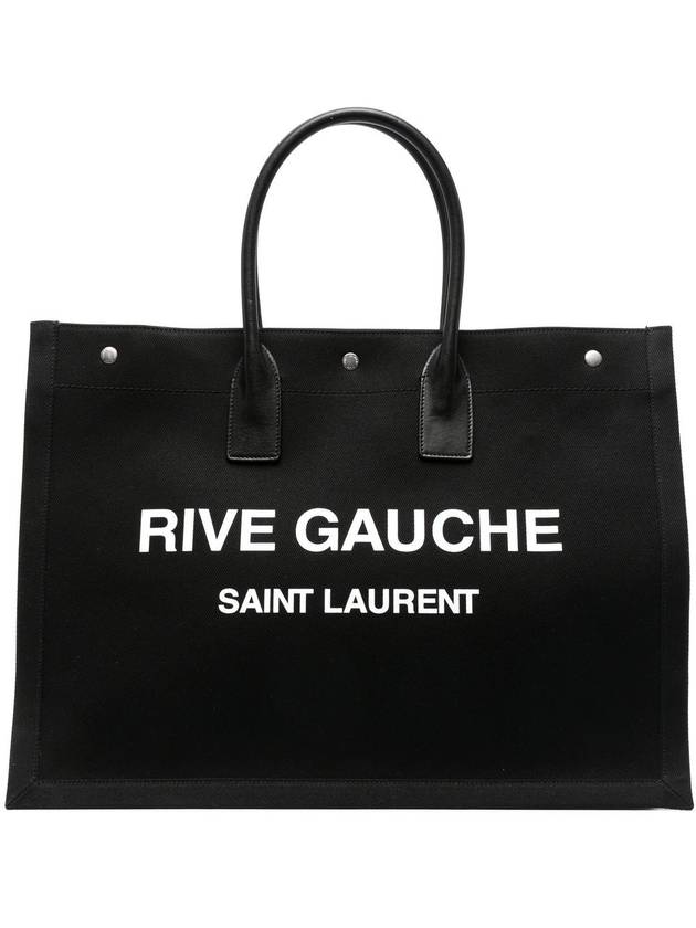 YSL Saint Laurent Luxury Trending Rive Gauche Lino Legend Tote Bag Black Large Vr 1070 7