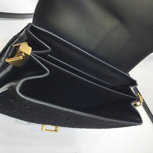 YSL Saint Laurent Le Monogramme Smooth 9in 23cm Canvas Black Small Satchel Bag