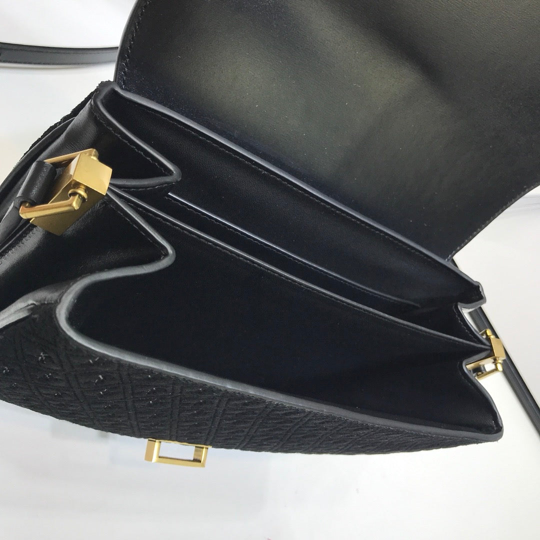 YSL Saint Laurent Le Monogramme Smooth 9in 23cm Canvas Black Small Satchel Bag 9In23Cm Ysl