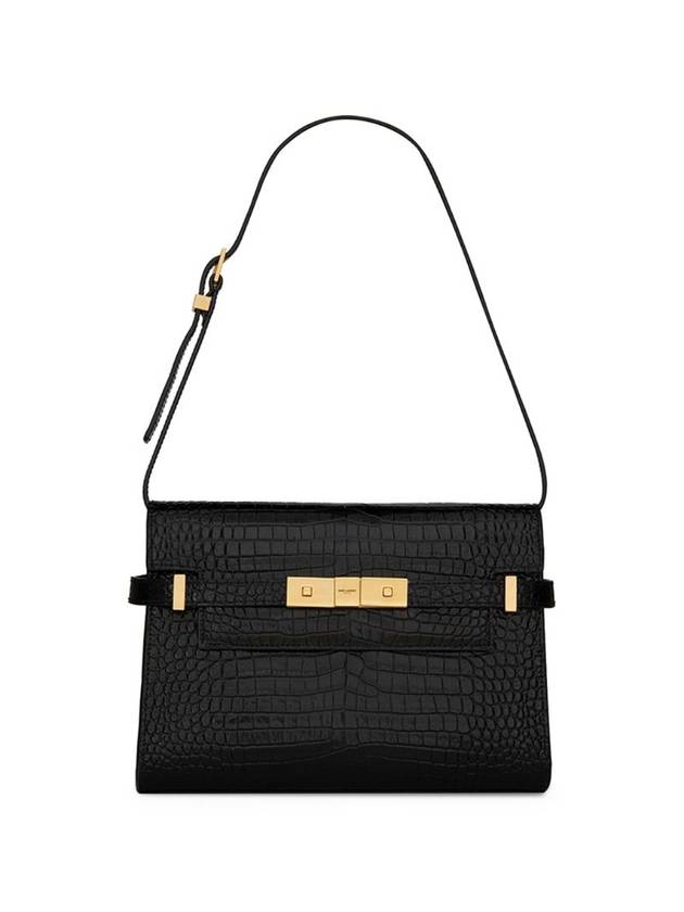 YSL Saint Laurent Luxury Trending Manhattan Crocodile Shoulder Bag Black Small