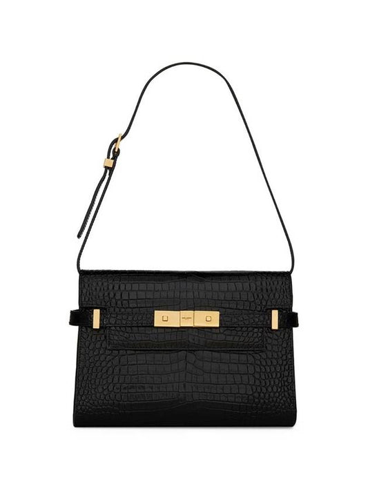 YSL Saint Laurent Saint Laurent Trending Manhattan Crocodile Shoulder Bag Black