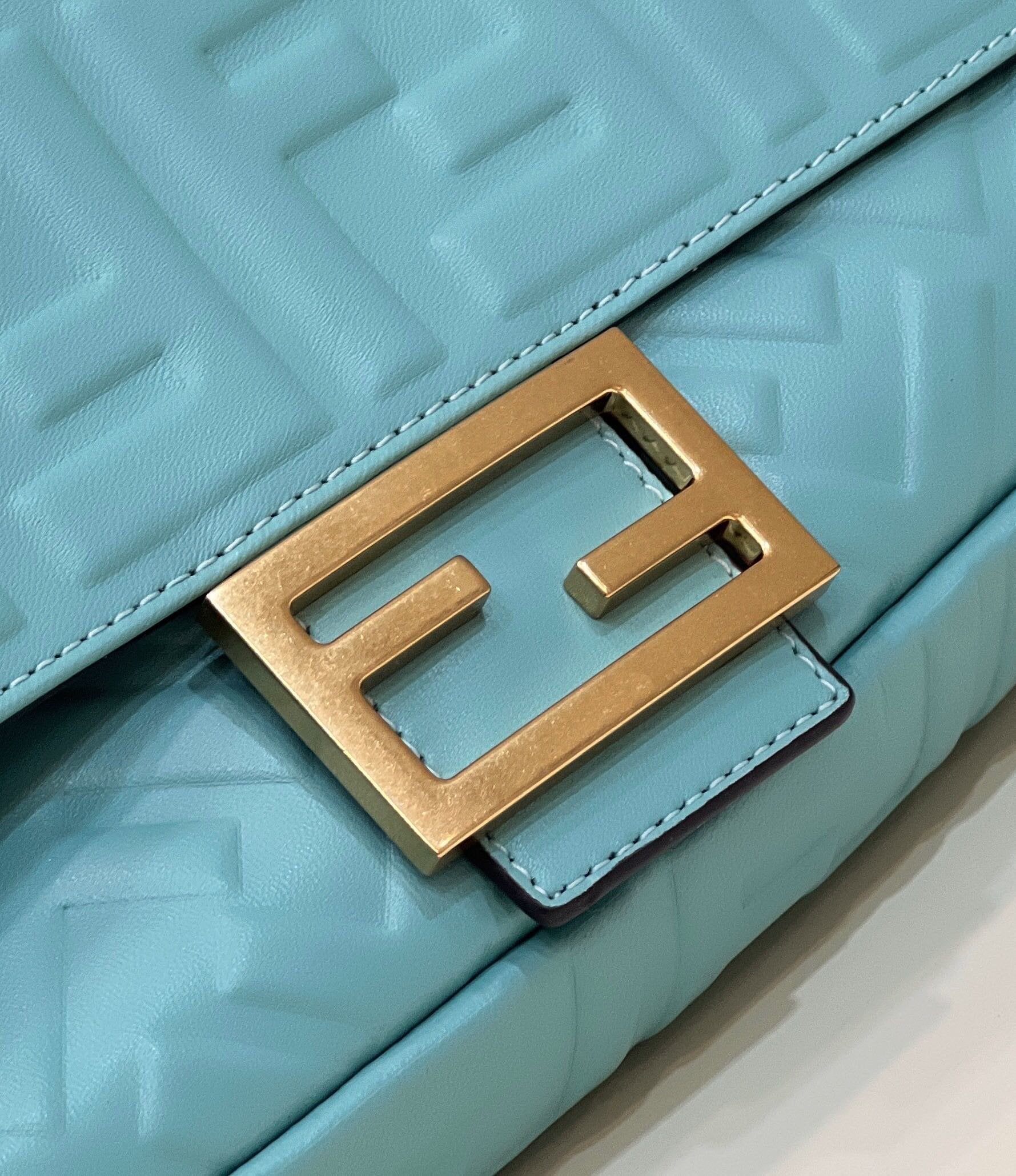 Fendi Top QualityTop Quality Baguette Teal FF Crossbody Bag