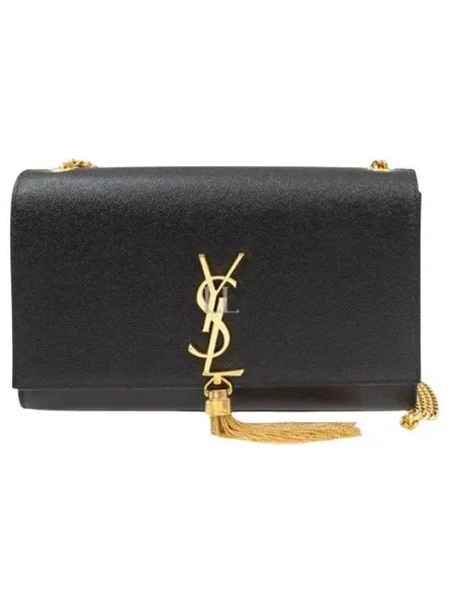YSL Saint Laurent Luxury Trending Kate Tassel Cross Shoulder Bag Black Chain