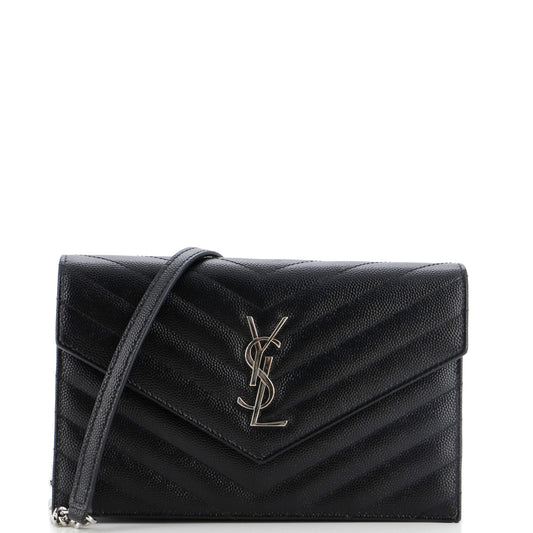 YSL Saint Laurent Saint Laurent Trending Classic Wallet On Chain Leather Matelasse Crossbody Bag Leather Small