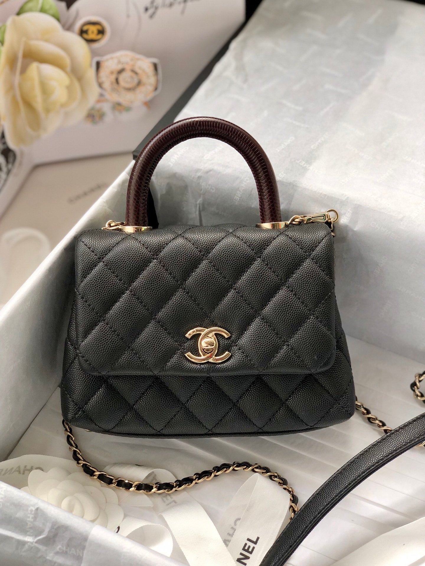 Chanel Classic Top Qualityapbag Top Handle For Women Black Mini Travel Bag