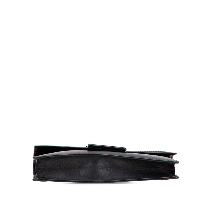 Fendi Flat Baguette Shoulder Bag Leather Canvas Shoes