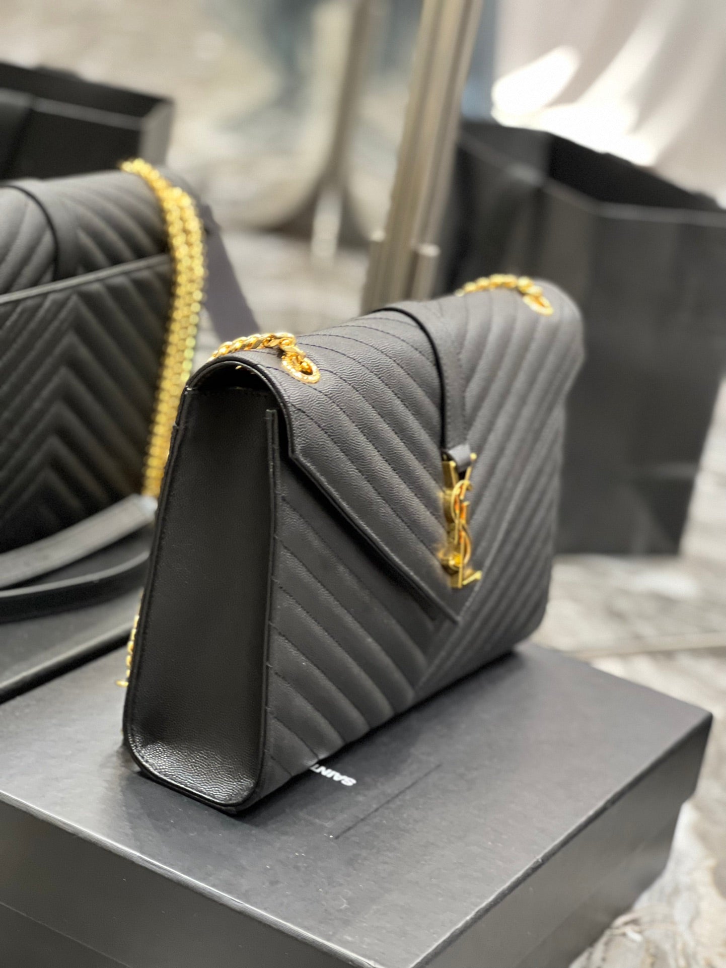 YSL Saint Laurent College Handbag Chain Travel Bag