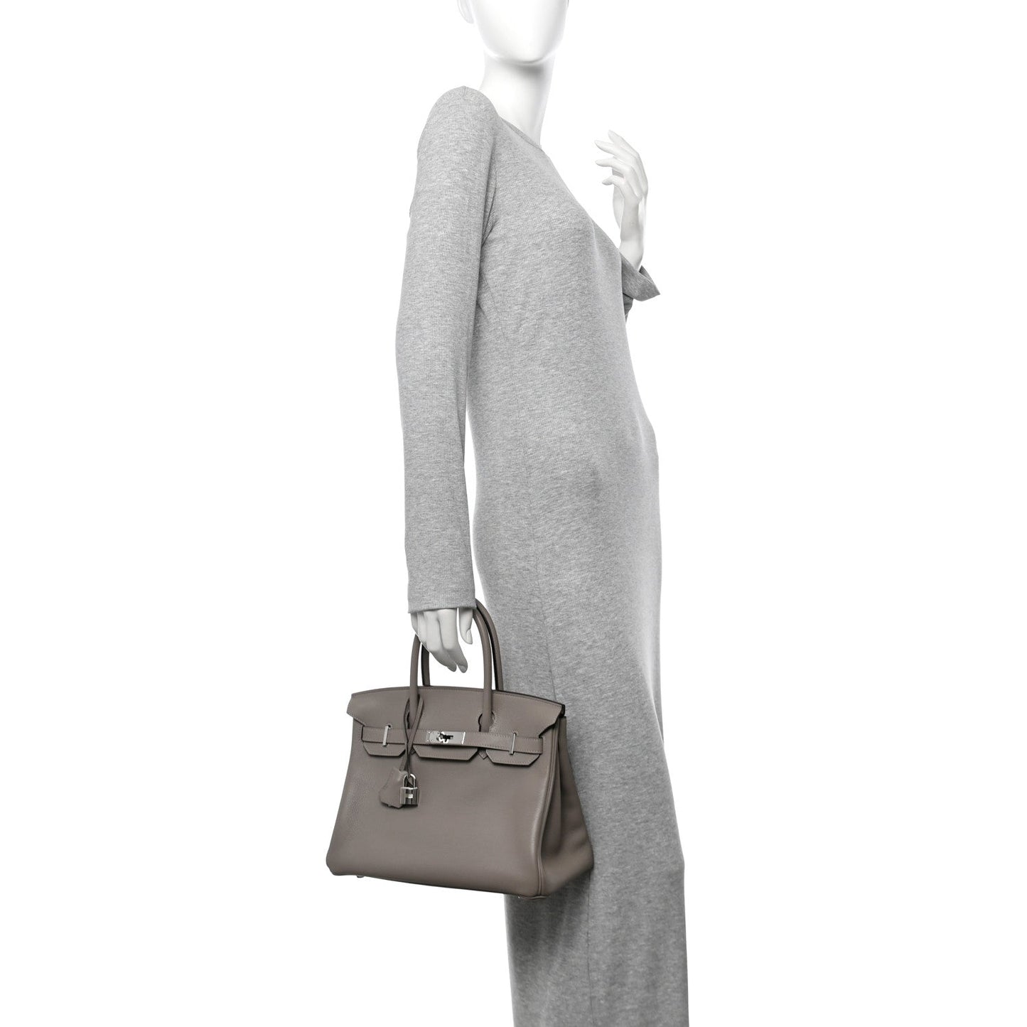 Hermes Taurillon Novillo Birkin Gris Asphalte Handbag Travel Bag