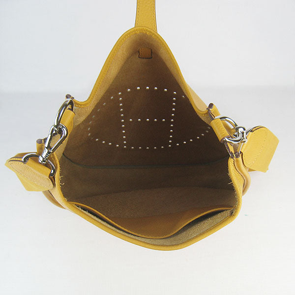 Hermes Luxury Evelyne I Handbag Yellow Silver Travel Bag
