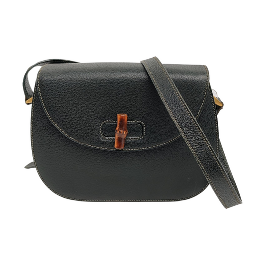 Gucci Bamboo Leather Green Medium Crossbody Bag