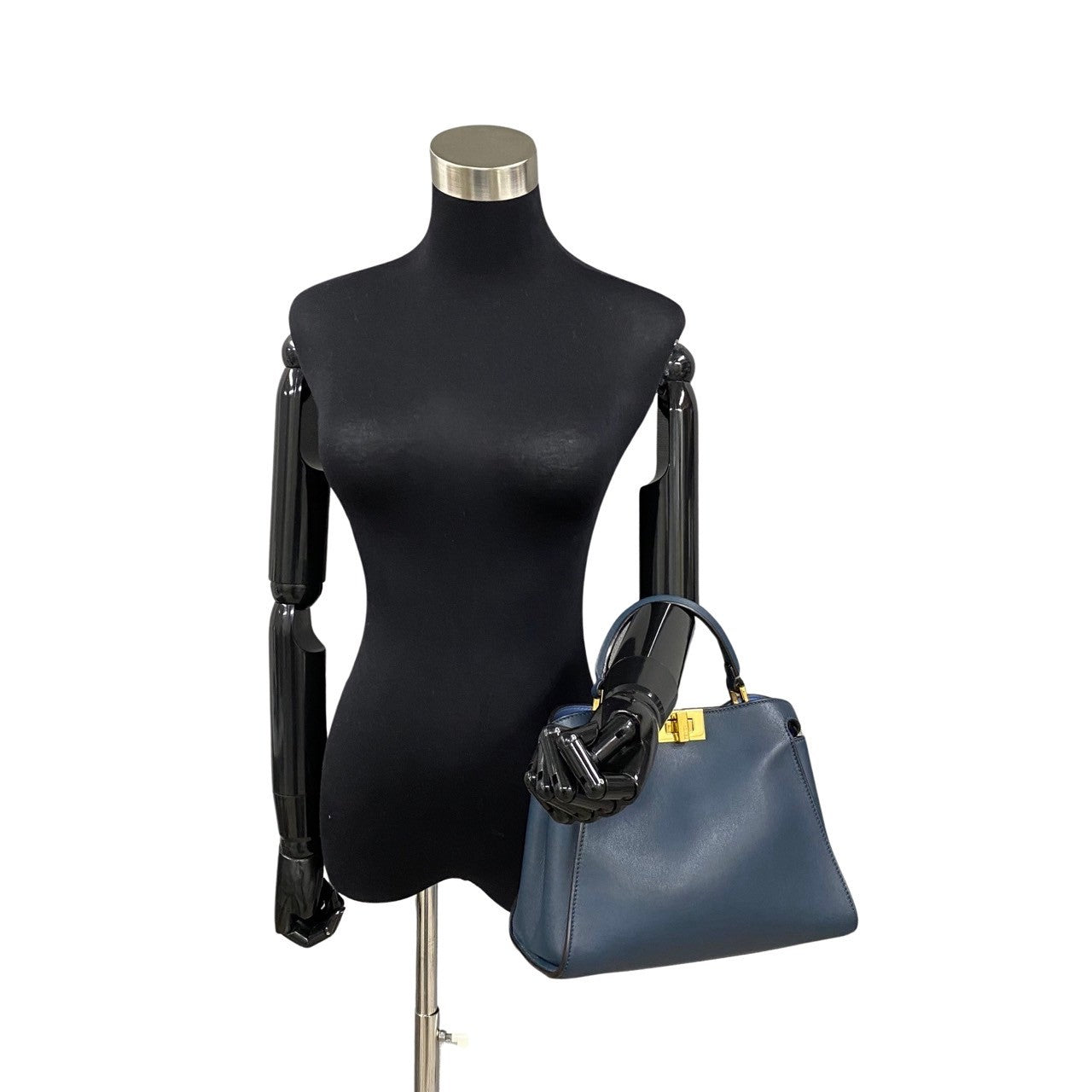 Fendi Peekaboo Iconic Essential 2Way Handbag Leather Travel Bag