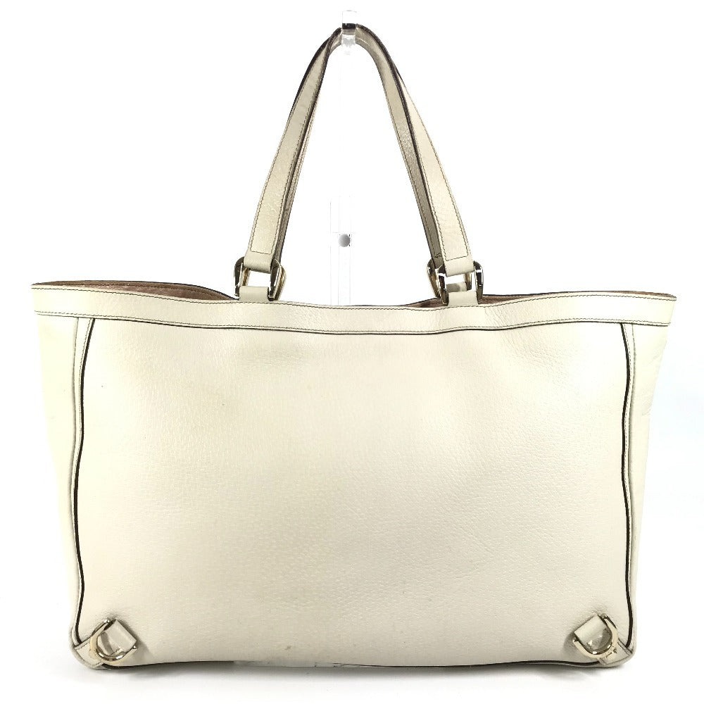 Gucci 30 Leather White Logo Tote Bag
