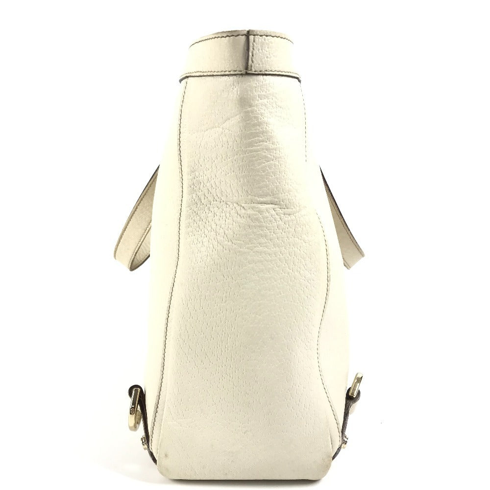 Gucci 30 Leather White Logo Tote Bag