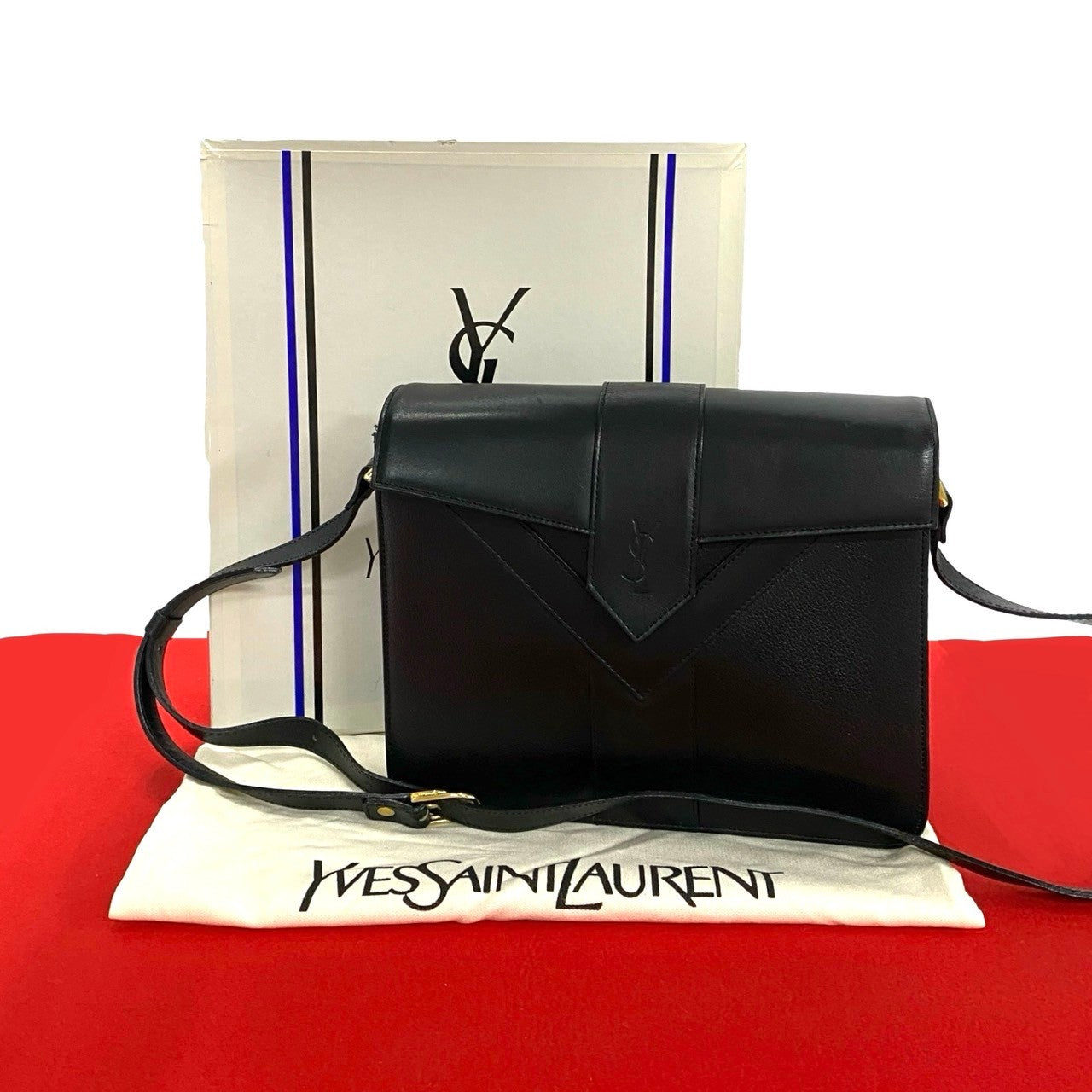 YSL Saint Laurent Yves Shoulder Bag Leather