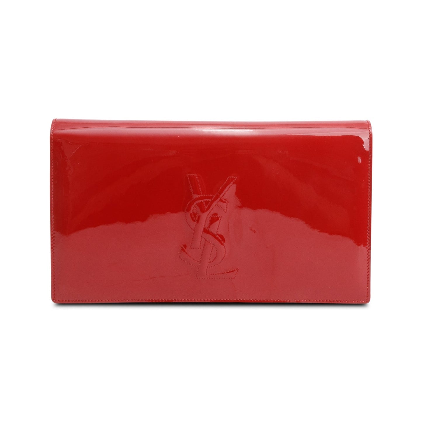 YSL Saint Laurent Patent Belle De Jour Clutch Leather Red Clutch Bag