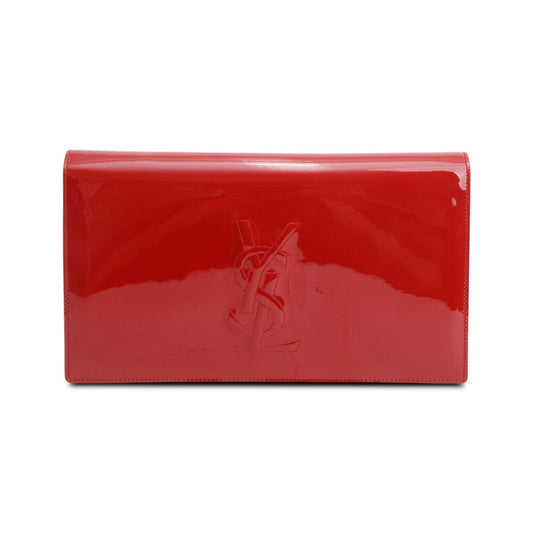 YSL Saint Laurent Patent Belle De Jour Clutch Leather Red Clutch Bag