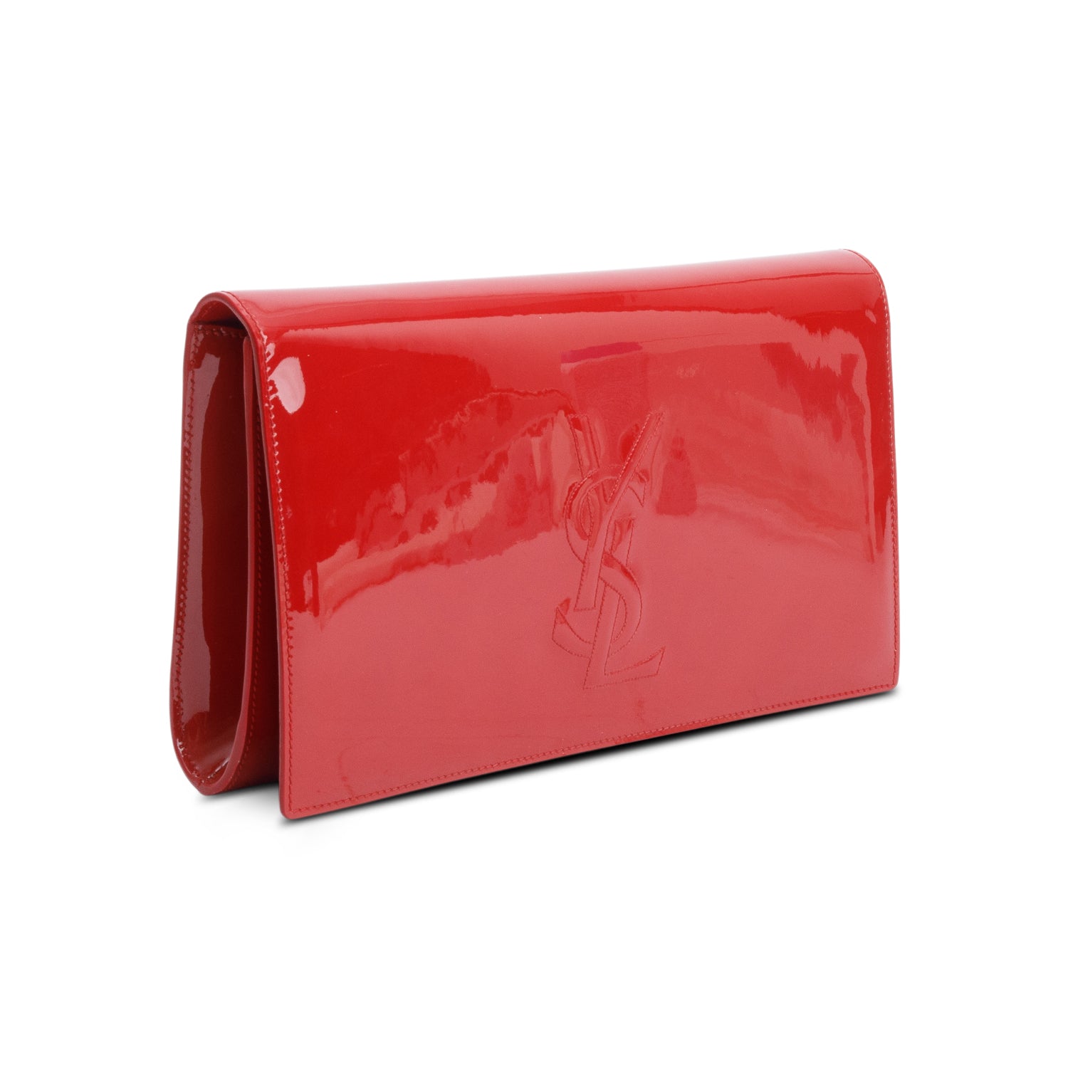 YSL Saint Laurent Patent Belle De Jour Clutch Leather Red Clutch Bag