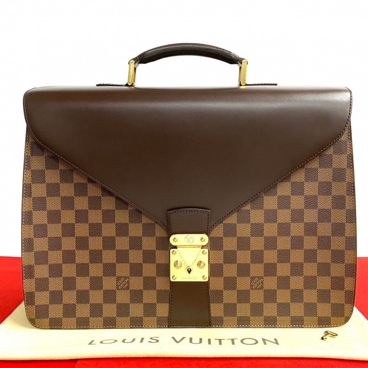 Louis Vuitton Business PVC Special order Damier Leather Brown Handbag