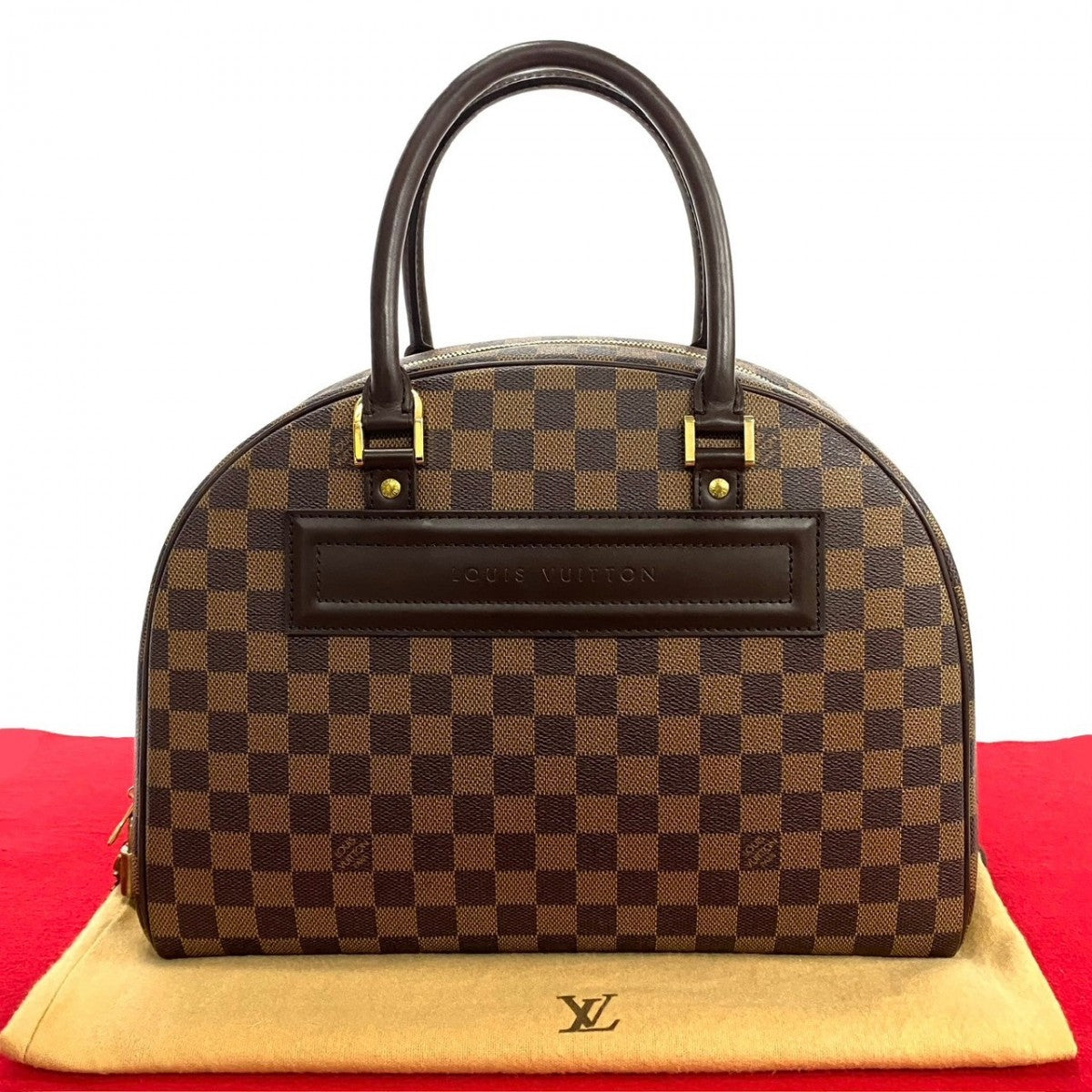 Louis Vuitton N41455 PVC Damier Norita Leather Brown Handbag