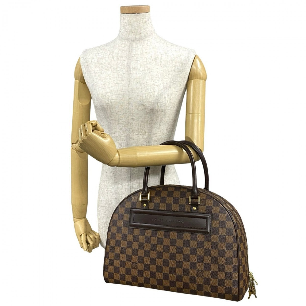 Louis Vuitton N41455 PVC Damier Norita Leather Brown Handbag