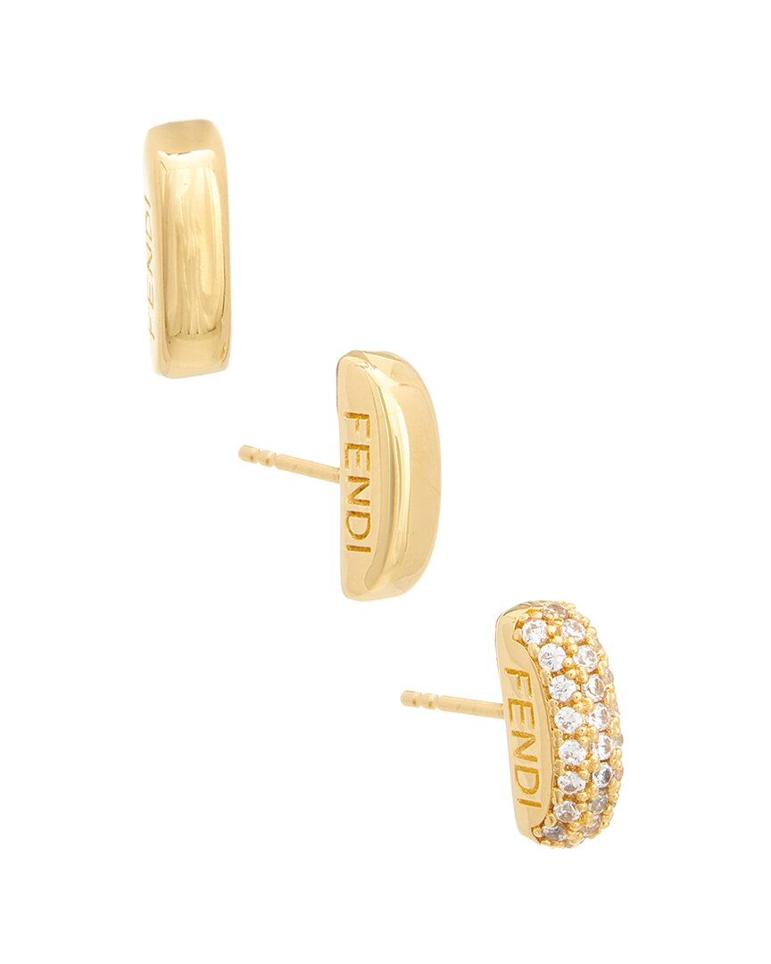 Fendi Jewelry Filo Cz Earring Set Yellow