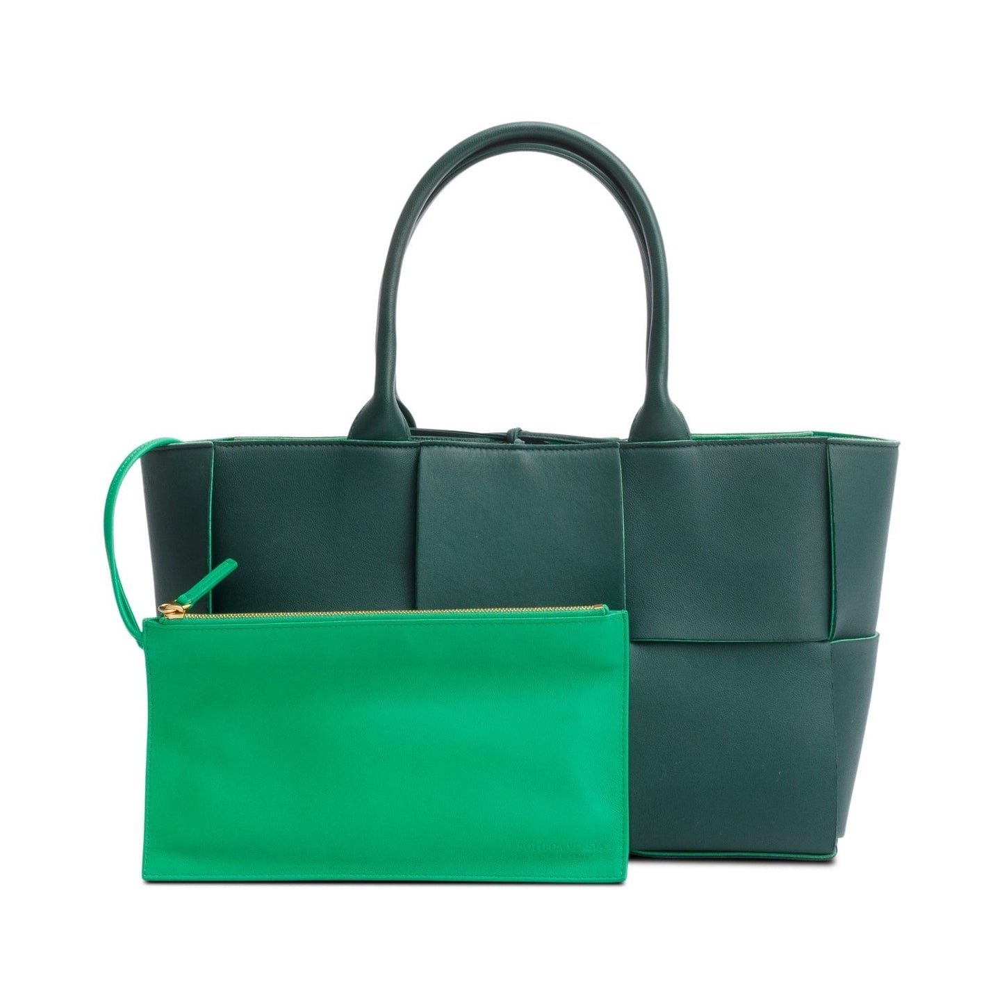 Bottega Veneta Maxi Intrecciato Arco Tote Leather Green Tote Bag
