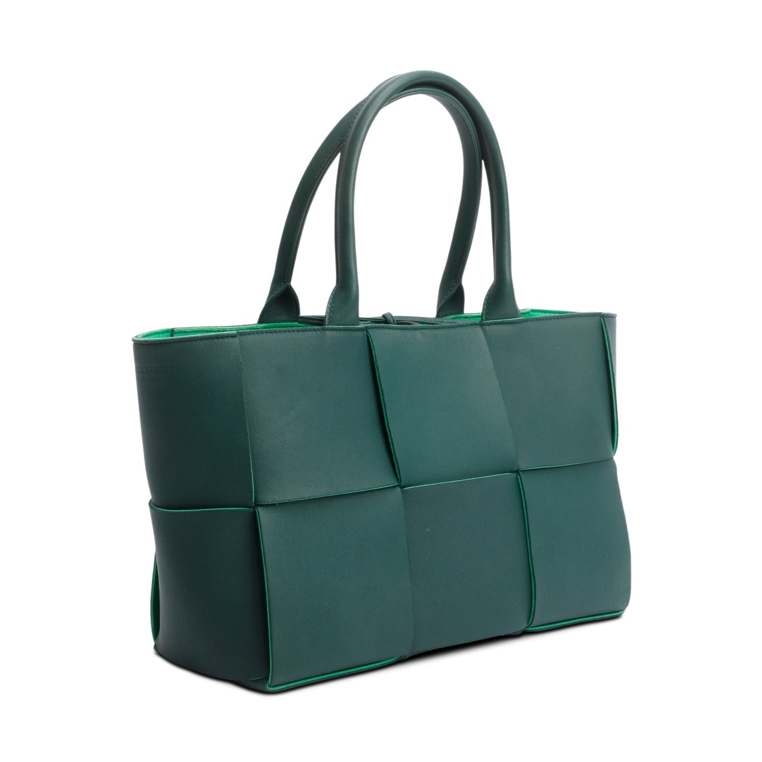 Bottega Veneta Maxi Intrecciato Arco Tote Leather Green Tote Bag