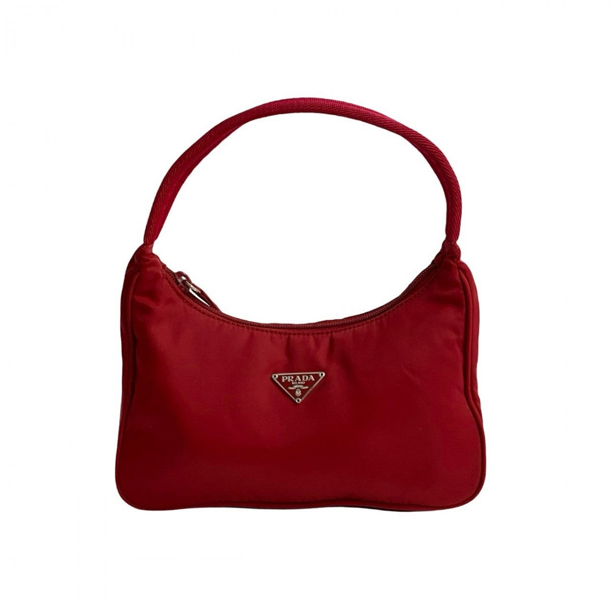 Triangle Metal Women Nylon Red Travel Bag