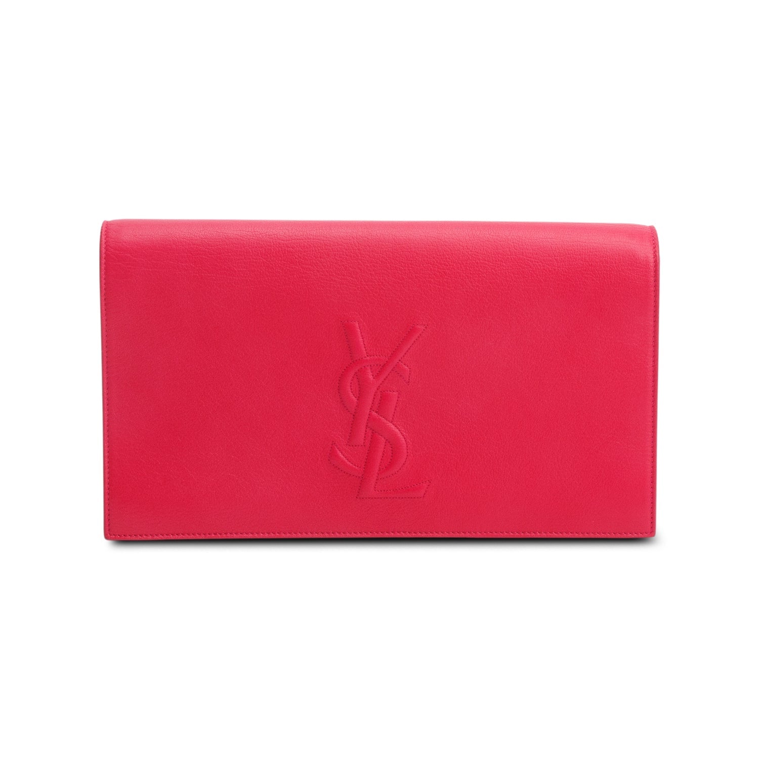 YSL Saint Laurent Patent Belle De Jour Clutch Leather Pink Clutch Bag