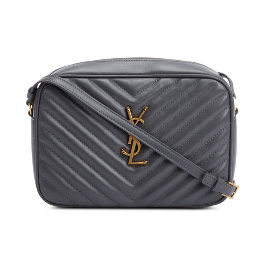 YSL Saint Laurent Grey Lou Camera Bag Leather Quilted Crossbody Bag