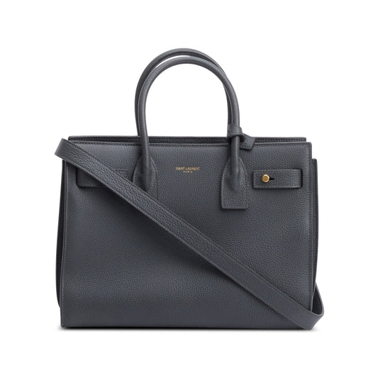 YSL Saint Laurent Grey Grained Baby Sac De Jour Travel Leather Travel Bag