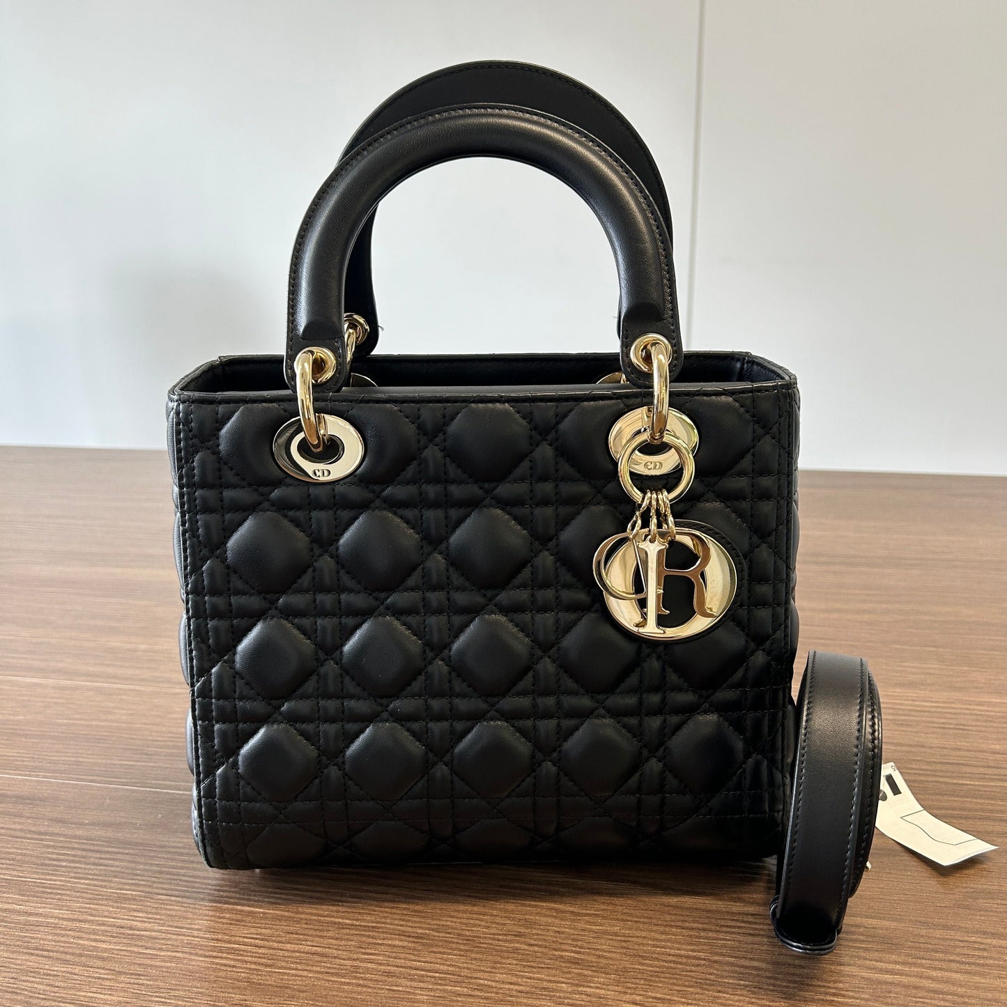 Dior Handbag Cannage My ABC Lady Lambskin Black Small
