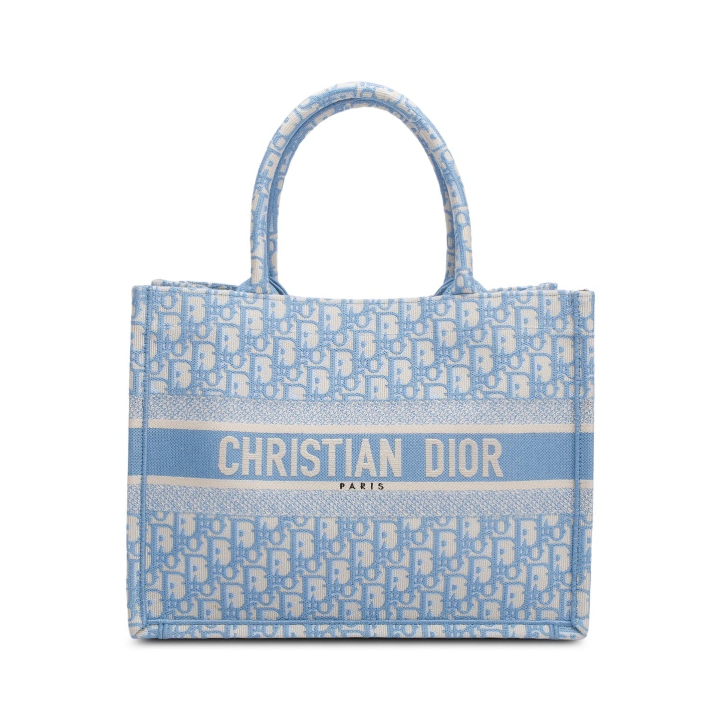 Dior Christian Oblique Book Tote Handbag Blue Medium Tote Bag