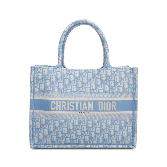 Dior Christian Oblique Book Tote Handbag Blue Medium Tote Bag