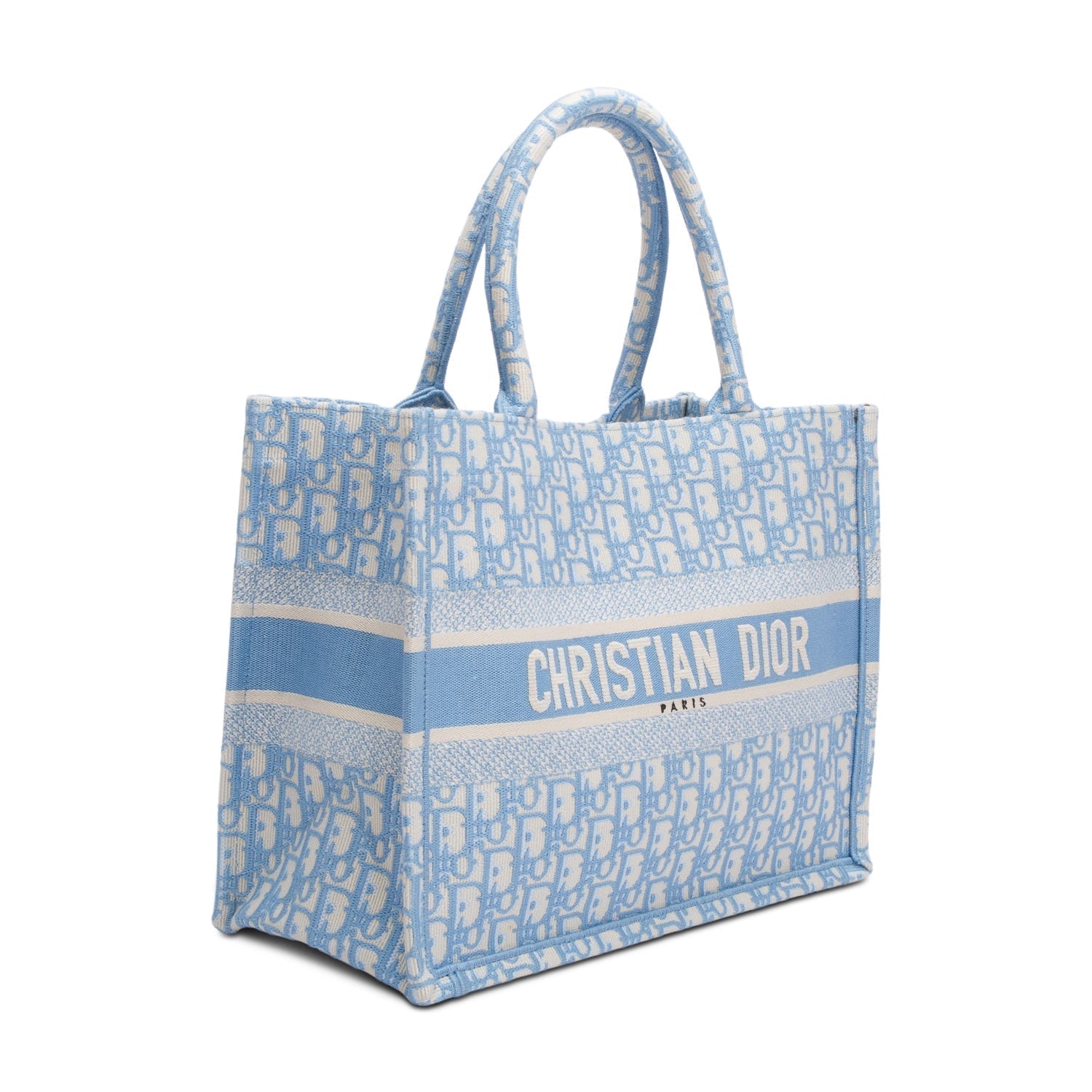 Dior Christian Oblique Book Tote Handbag Blue Medium Tote Bag