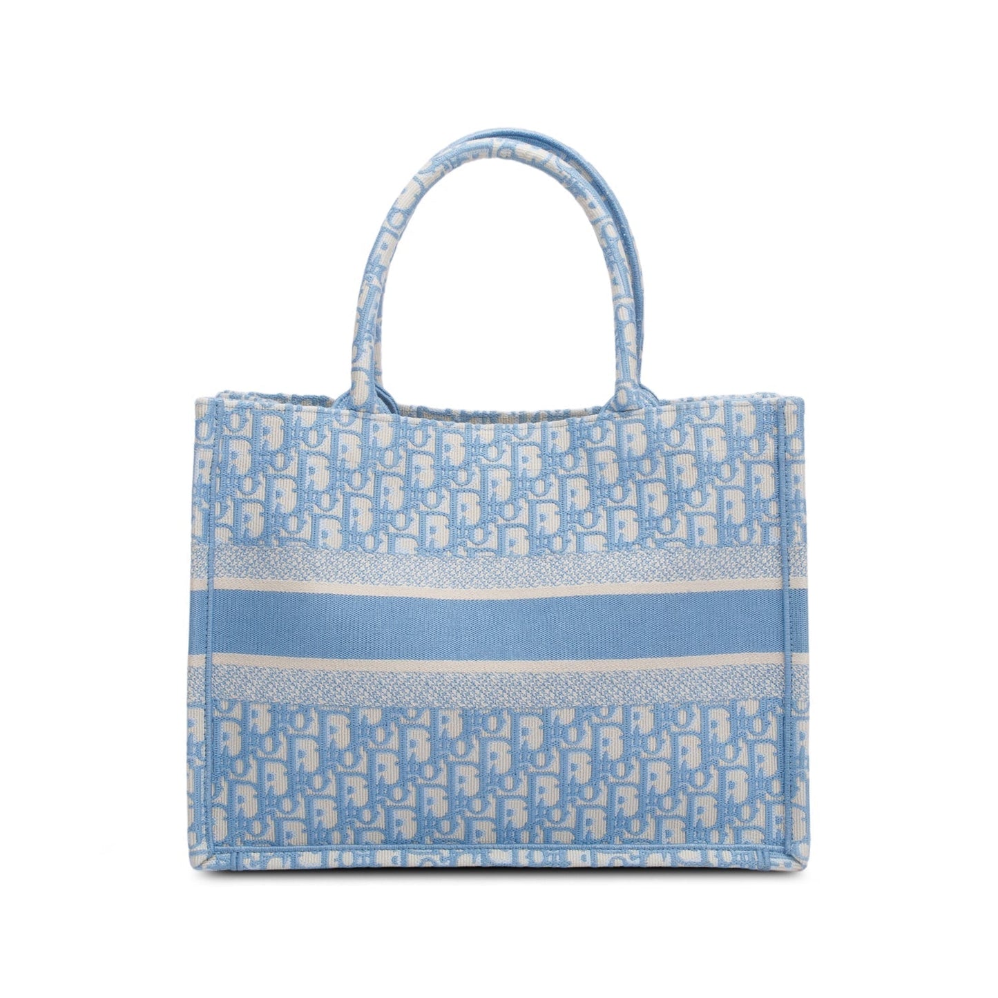 Dior Christian Oblique Book Tote Handbag Blue Medium Tote Bag
