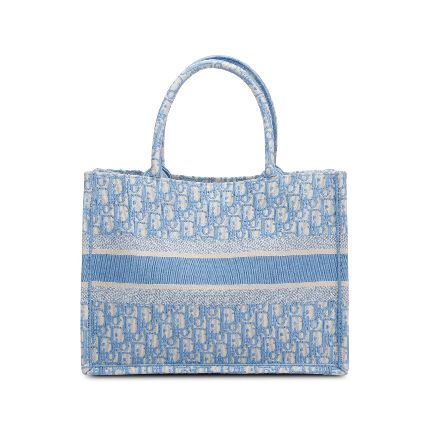 Dior Christian Oblique Book Tote Handbag Blue Medium Tote Bag