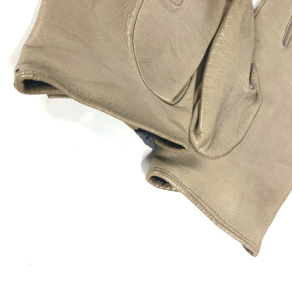 Gucci gloves Ribbon Wood Bamboo 7 Leather Beige Handbag