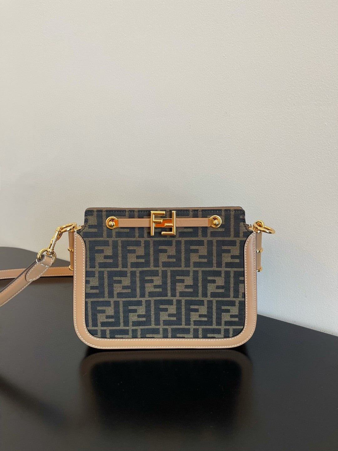 Fendi Touch Ff Fabric Brown Travel Bag