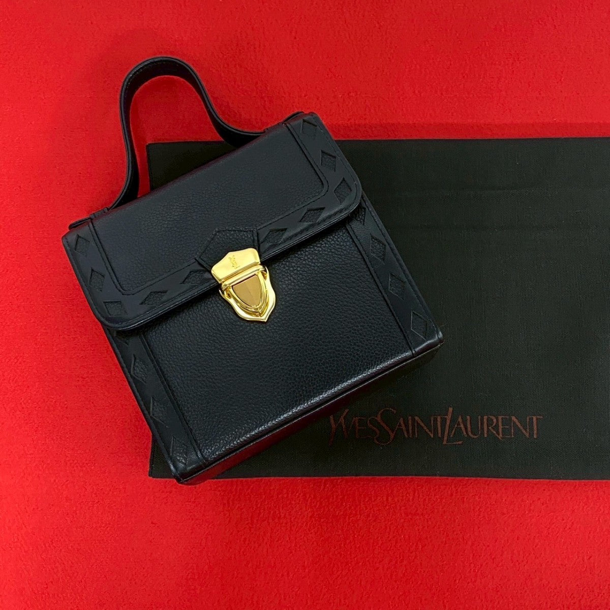 YSL Saint Laurent Handbag Logometal Women Leather Black Travel Bag 610J251547583