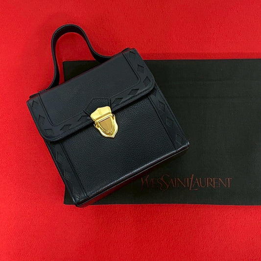 YSL Saint Laurent Handbag Logometal Women Leather Black Travel Bag 610J251547583