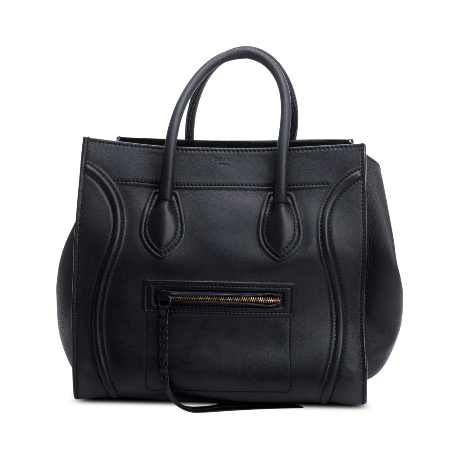 Celine Calfskin Phantom Luggage Tote Handbag Leather Black Tote Bag